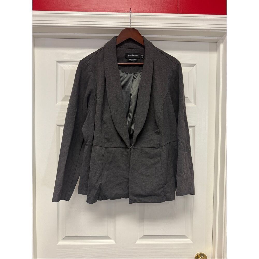 Studio by Torrid Dark Gray Peplum Back Blazer Jacket sz 4 4X EUC